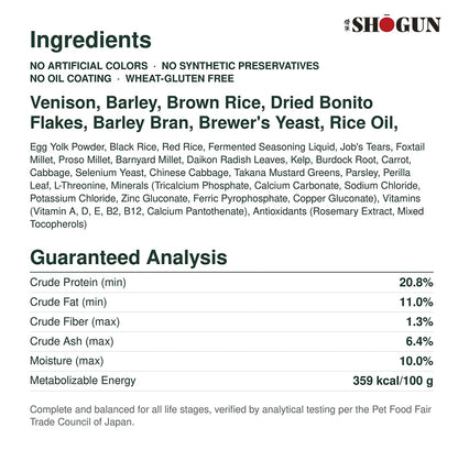 Ingredients and guaranteed analysis