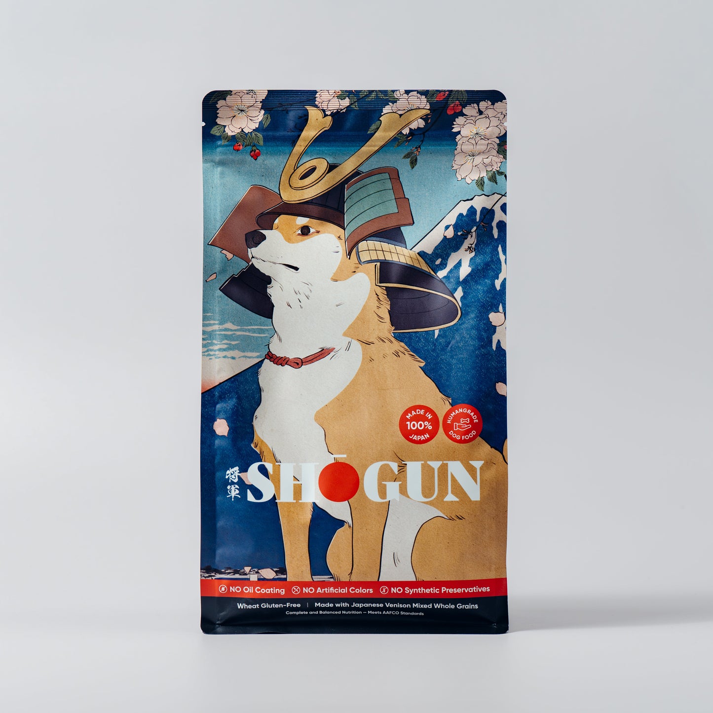 SHOGUN Premium Dog Food package - front angle